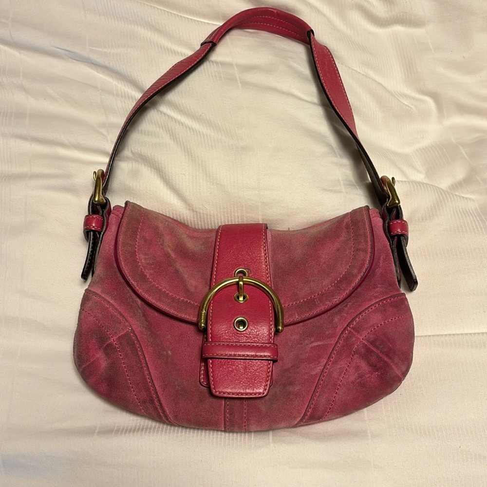 Suede vintage coach purse